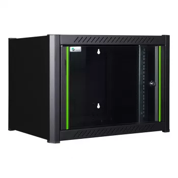 Rack da parete LOGON RWM07U45BL 7U nero con serratura a chiave e gestione cavi
