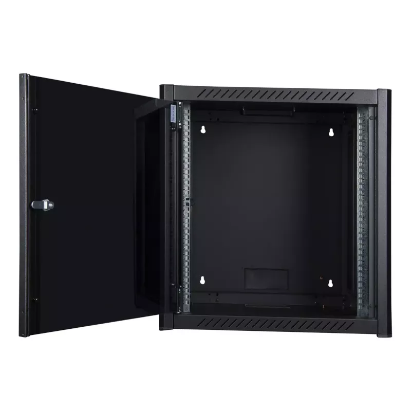 Rack da parete LOGON RWM12U45BL 12U nero con serratura a chiave e gestione cavi