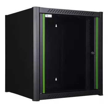 Rack da parete LOGON RWM12U45BL 12U nero con serratura a chiave e gestione cavi