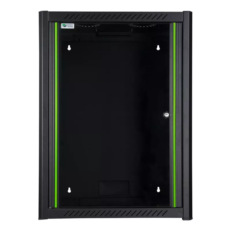 Rack a parete LOGON RWM16U45BL 16U nero con serratura a chiave e gestione cavi