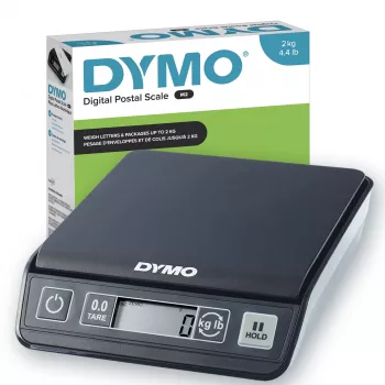 Bilancia digitale per spedizioni DYMO M2 | portata 2 kg bilancia postale USB | formato compatto 18,5 cm L x 16,1 cm P x 4,4 cm A