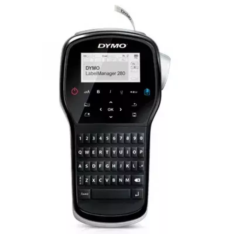Etichettatrice Dymo LabelManager 280 — trasferimento termico, nastro D1 6/9/12 mm, ricaricabile, LCD, QWERTY