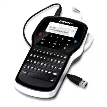 Etichettatrice Dymo LabelManager 280 — trasferimento termico, nastro D1 6/9/12 mm, ricaricabile, LCD, QWERTY