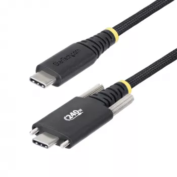 StarTech.com cavo di ricarica USB-C da 2 m, blocco a vite laterale, 240 W (5 A) PD EPR, doppia guaina in silicone/treccia, cavo di ricarica per laptop USB 2.0, certificato USB-IF, cavo di ricarica USB-C resistente
