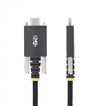 StarTech.com cavo di ricarica USB-C da 2 m, blocco a vite laterale, 240 W (5 A) PD EPR, doppia guaina in silicone/treccia, cavo di ricarica per laptop USB 2.0, certificato USB-IF, cavo di ricarica USB-C resistente