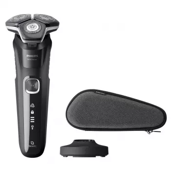 Rasoio elettrico rotativo Philips Series 5000 S5898/35 — 3 testine, bagnato e asciutto, lame SteelPrecision, 60 min senza fili