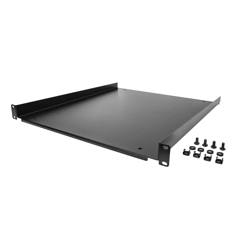 StarTech.com SHELF-1U-20-FIXED-S ripiano a sbalzo fisso 1U da 19 pollici per rack server, montaggio frontale, portata 25 kg (55 lb), profondità 50 cm (20 pollici)