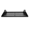 StarTech.com ripiano per rack server 2U, mensola universale ventilata a montaggio centrale per armadio di rete 19 pollici, acciaio robusto, portata 91 kg, profondità 356 mm, nero