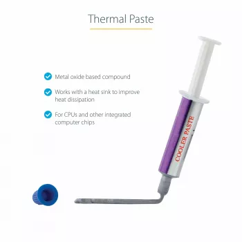 StarTech.com pasta termica, composto a base di ossido metallico, siringa richiudibile (1,5 g), pasta termica per dissipatore CPU