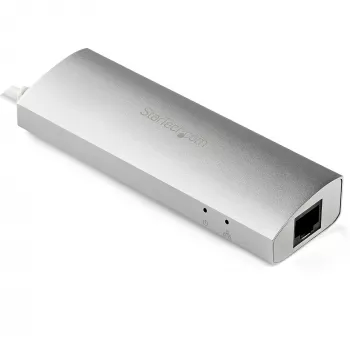 StarTech.com hub USB 3.0 portatile 3 porte con Ethernet Gigabit - cavo integrato~Hub USB 3.0 portatile 3 porte con Ethernet Gigabit - 5 Gbit/s - cavo integrato