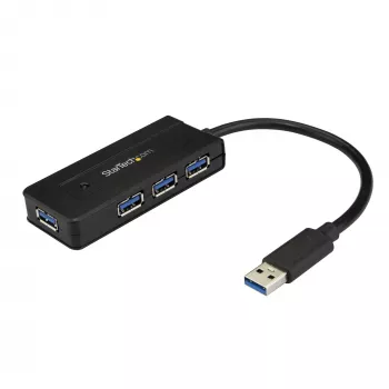 StarTech.com hub USB 3.0 4 porte (SuperSpeed 5 Gbit/s) con ricarica rapida – hub USB 3.1 Gen 1 Type-A portatile per laptop/desktop – USB bus-powered o autoalimentato per alte prestazioni – mini/compatto