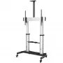 StarTech.com supporto TV mobile – carrello TV heavy-duty per display da 60–100 pollici (100 kg) – supporto a pavimento regolabile in altezza su ruote per schermi piatti – supporto TV universale con ripiani