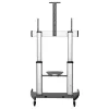 StarTech.com STNDMTV100 supporto TV mobile, carrello TV per impieghi gravosi per display da 60-100 pollici (100 kg / 220 lb), altezza regolabile 1200-1700 mm, VESA da 200x200 a 1000x600, con ripiano, nero/argento