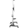 StarTech.com STNDMTV100 supporto TV mobile, carrello TV per impieghi gravosi per display da 60-100 pollici (100 kg / 220 lb), altezza regolabile 1200-1700 mm, VESA da 200x200 a 1000x600, con ripiano, nero/argento