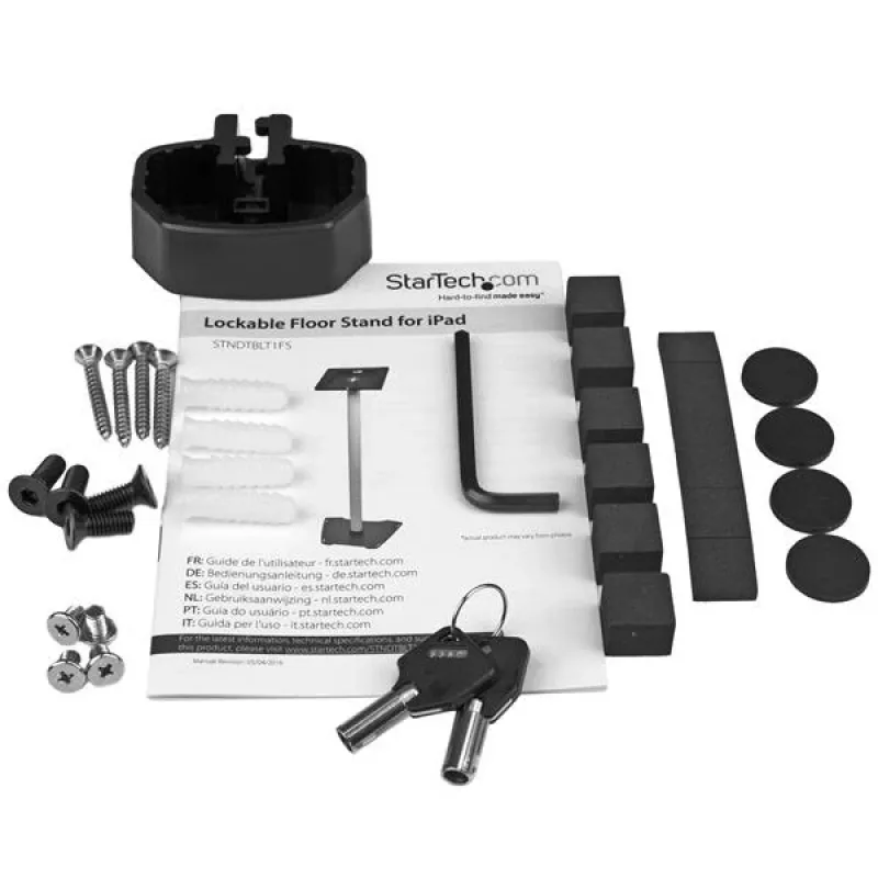 StarTech.com STNDTBLT1FS supporto da pavimento con blocco per tablet, per iPad, iPad Air, iPad Pro da 9,7 pollici (24,6 cm), involucro in metallo, alluminio/acciaio/plastica