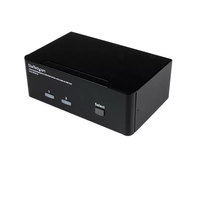 Switch KVM USB StarTech.com 2 porte Dual DisplayPort con audio e hub USB 2.0