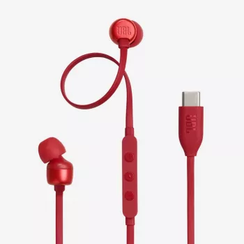 Headset JBL Tune 310C con filo in-ear chiamate/musica USB Type-C rosso