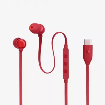 Headset JBL Tune 310C con filo in-ear chiamate/musica USB Type-C rosso