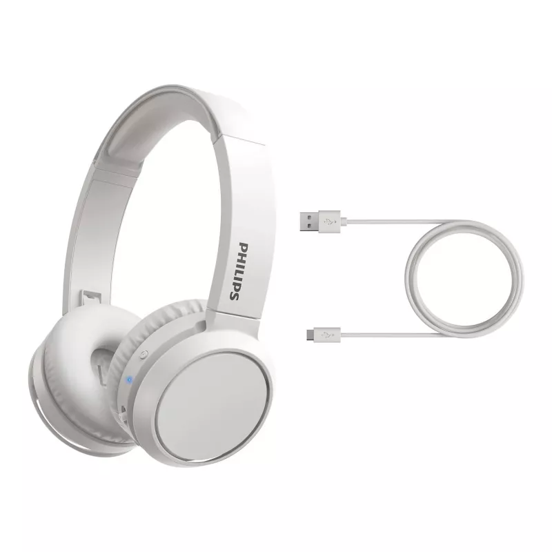 Cuffie/headset Philips serie 4000 TAH4205WT/00 wireless ad archetto chiamate/musica USB Type-C Bluetooth bianco