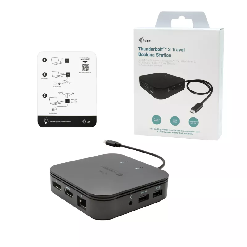 Dock da viaggio i-tec Thunderbolt 3 doppio display 4K + Power Delivery 60W