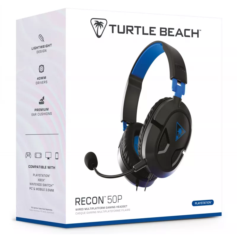 Turtle Beach Recon 50P Headset Gaming con filo – PS5, PS4, Xbox Series X o S, Xbox One e PC