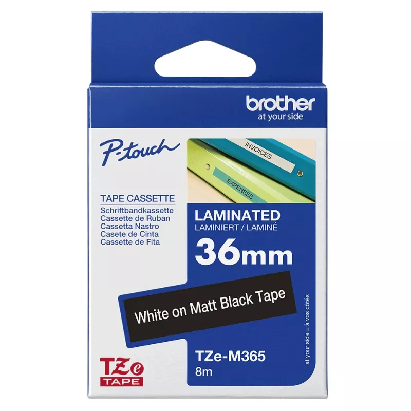 Brother TZE-M365 nastro per etichettatura bianco su nero