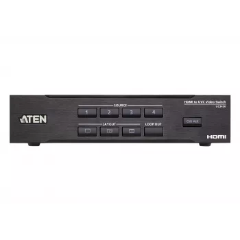 ATEN CAMLIVE PRO 4K 4-Input HDMI to USB Video Switcher, nero, HDMI, 3840 x 2160 pixel, metallo, Taiwan, 3840 x 2160 1920 x 1080 1280 x 720