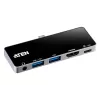 Dock da viaggio USB-C ATEN con pass-through di corrente, universale, USB Type-C, nero, argento