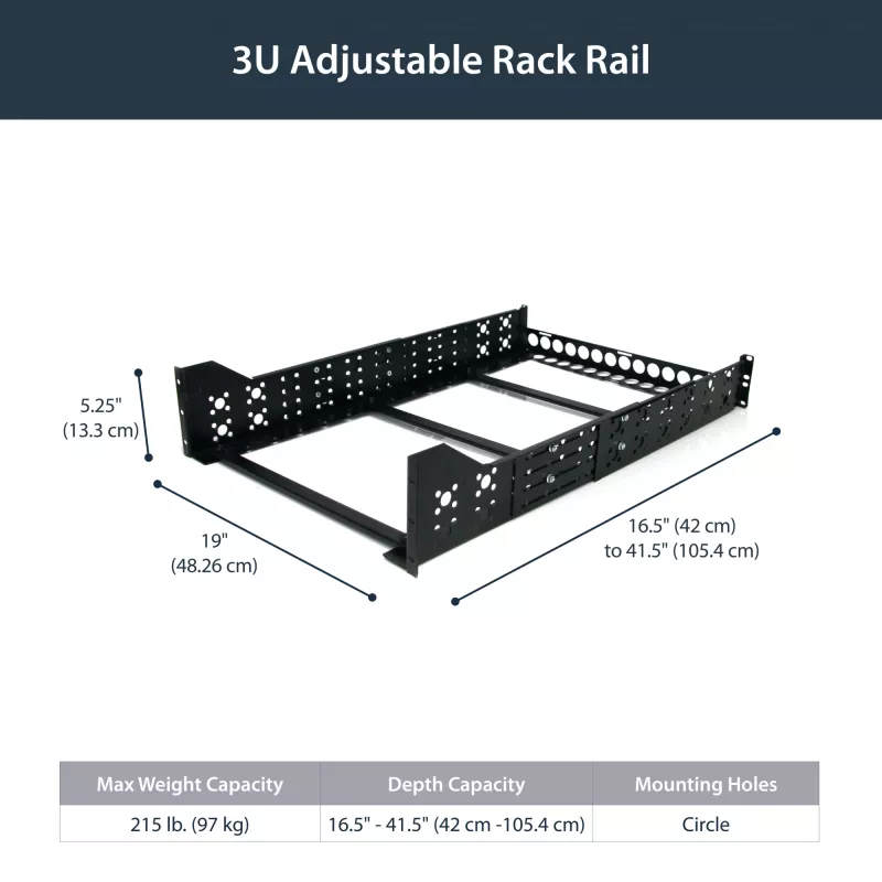 StarTech.com guide rack universali per server 19 pollici fisse 3U con profondità regolabile