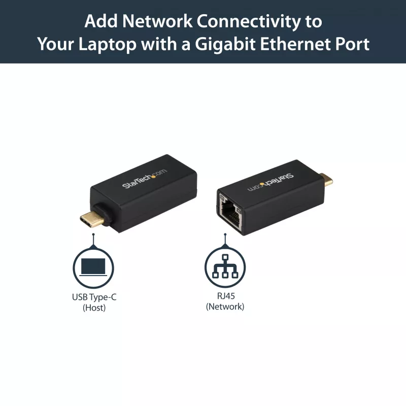 StarTech.com adattatore USB C a Gigabit Ethernet – 1 Gbit/s NIC adattatore di rete USB 3.0/USB 3.1 tipo C – 1GbE USB-C a porta RJ45/LAN compatibile Thunderbolt 3 Windows MacBook Pro Chromebook