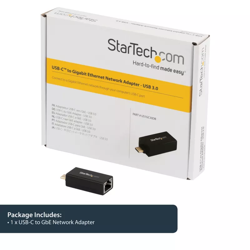 StarTech.com adattatore USB C a Gigabit Ethernet – 1 Gbit/s NIC adattatore di rete USB 3.0/USB 3.1 tipo C – 1GbE USB-C a porta RJ45/LAN compatibile Thunderbolt 3 Windows MacBook Pro Chromebook