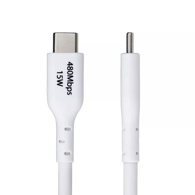 StarTech.com Cavo di ricarica USB-A a USB-C 3m (9.8ft), ricarica e sincronizzazione, 3A, USB 2.0, guaina TPE – Cavo di ricarica USB bianco