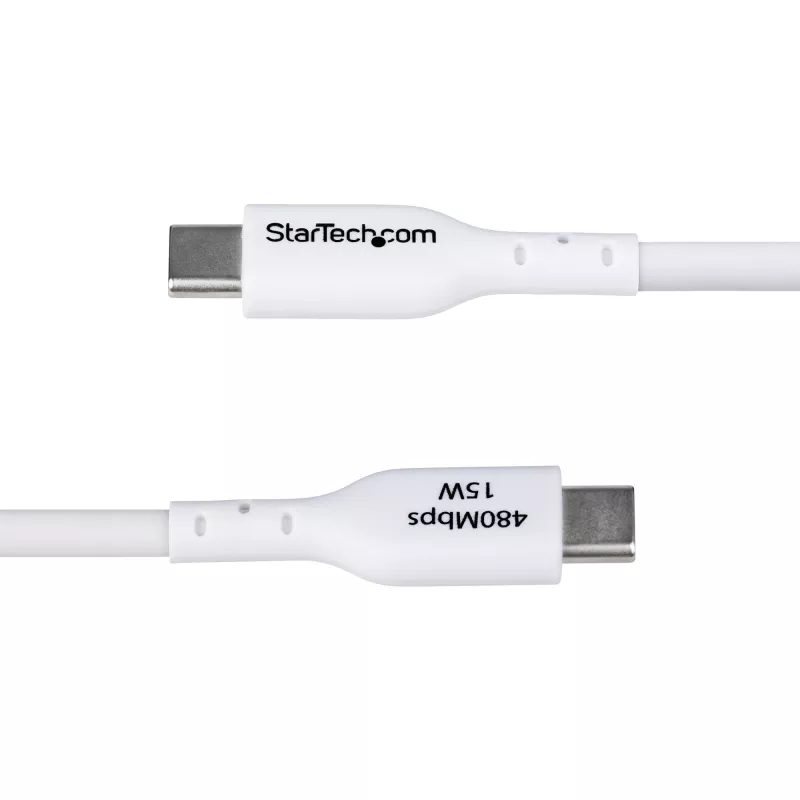 StarTech.com Cavo di ricarica USB-A a USB-C 3m (9.8ft), ricarica e sincronizzazione, 3A, USB 2.0, guaina TPE – Cavo di ricarica USB bianco