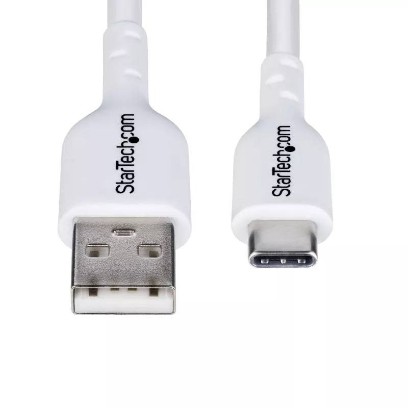 StarTech.com Cavo di ricarica USB-A a USB-C 3m (9.8ft), ricarica e sincronizzazione, 3A, USB 2.0, guaina TPE – Cavo di ricarica USB bianco