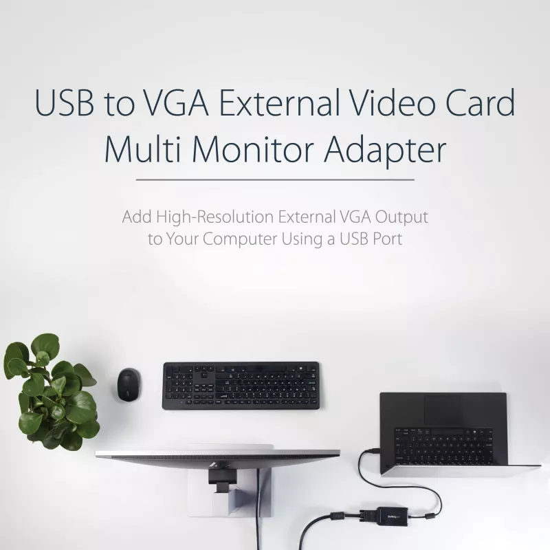 StarTech.com Adattatore USB 2.0 a VGA, convertitore USB a monitor VGA per Windows, 1080p (nessun supporto per macOS/ChromeOS/Linux) - TAA