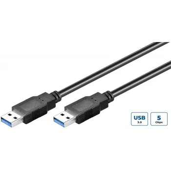 Microconnect USB3.0AA05B Cavo USB USB 3.2 Gen 1 (3.1 Gen 1) 0,5 m USB A nero