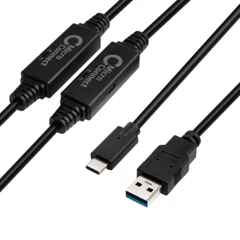 Microconnect USB3.1CA10AMP Cavo USB USB 3.2 Gen 1 (3.1 Gen 1) 10 m USB C USB A nero