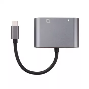 Microconnect USB3.1CETHPDBA Adattatore cavo Adattatore USB C RJ-45 nero