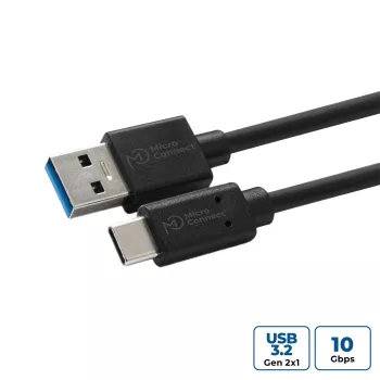 Microconnect USB3.2CA1 Cavo USB USB 3.2 Gen 2 (3.1 Gen 2) 1 m USB A USB C nero