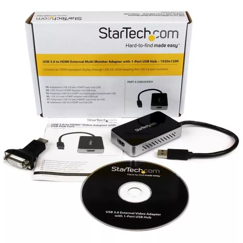StarTech.com adattatore USB 3.0 a HDMI con 1x USB, convertitore da USB a monitor HDMI per Windows (nessun supporto per macOS/ChromeOS/Linux) - TAA