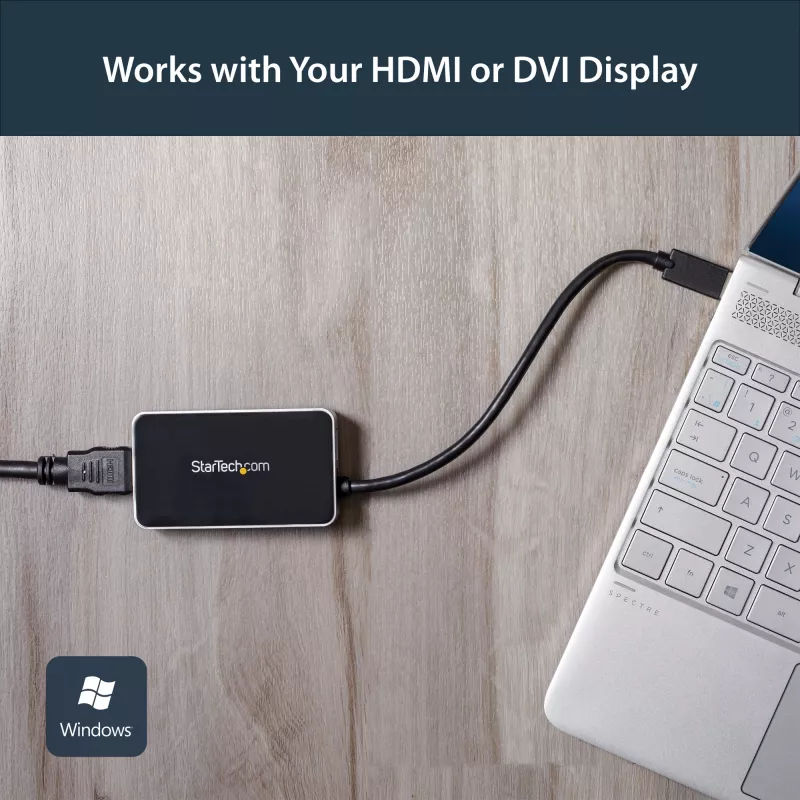 StarTech.com adattatore USB 3.0 a HDMI con 1x USB, convertitore da USB a monitor HDMI per Windows (nessun supporto per macOS/ChromeOS/Linux) - TAA