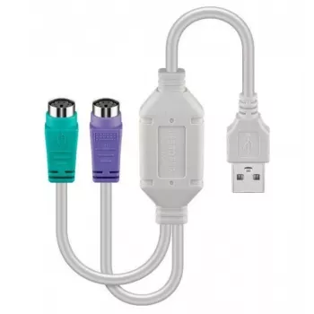 Microconnect USBA2XPS2 cavo PS/2 0,3 m 2x Mini-DIN 6 pin USB A bianco