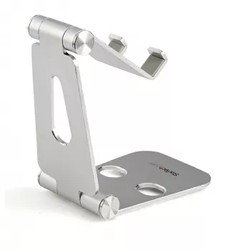 StarTech.com Supporto per telefono e tablet - Supporto universale pieghevole per dispositivi mobili, per smartphone e tablet - Supporto ergonomico regolabile multi-angolo per scrivania - Portatile - argento