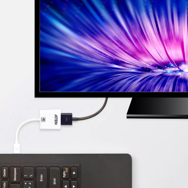 Convertitore ATEN 4K Active mini DisplayPort a HDMI, 3D, fino a 3840 x 2160 @30Hz