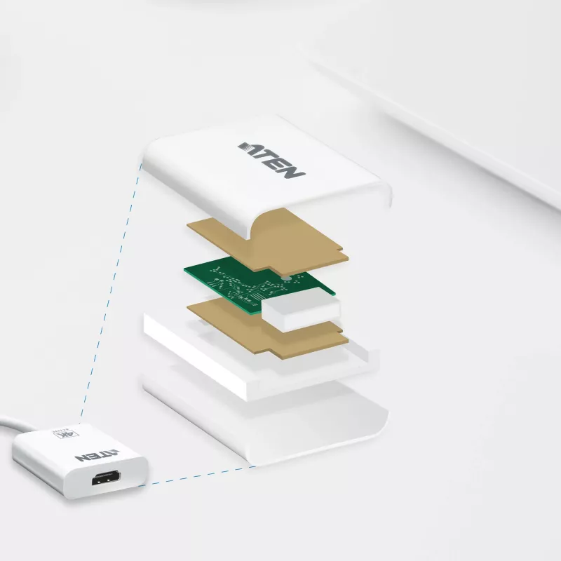Convertitore ATEN 4K Active mini DisplayPort a HDMI, 3D, fino a 3840 x 2160 @30Hz