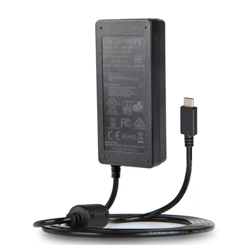 VivoLink VLUSBCPWR100 caricabatterie USB-C PD da 100 W, cavi di alimentazione UE e Regno Unito