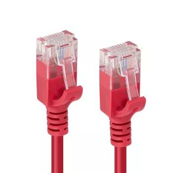 Microconnect V-UTP6A01R-schlank cavo di rete rosso 1 m Cat6a U/UTP (UTP)
