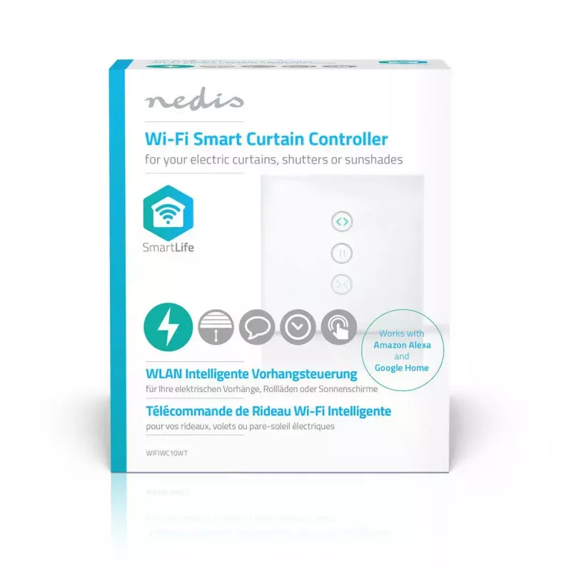 Trasmettitore WWAN da parete Nedis WIFIWC10WT — interfaccia smart home cablata e wireless