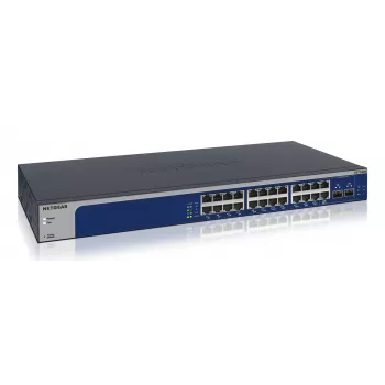 NETGEAR XS724EM Managed L2 10G Ethernet (100/1000/10000) 1U blu, grigio