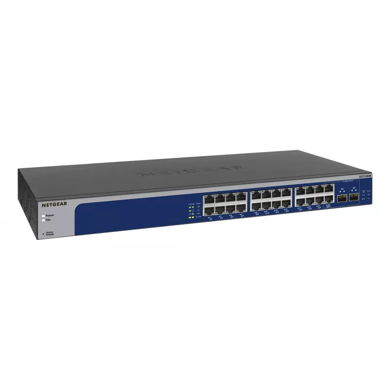 NETGEAR XS724EM Managed L2 10G Ethernet (100/1000/10000) 1U blu, grigio
